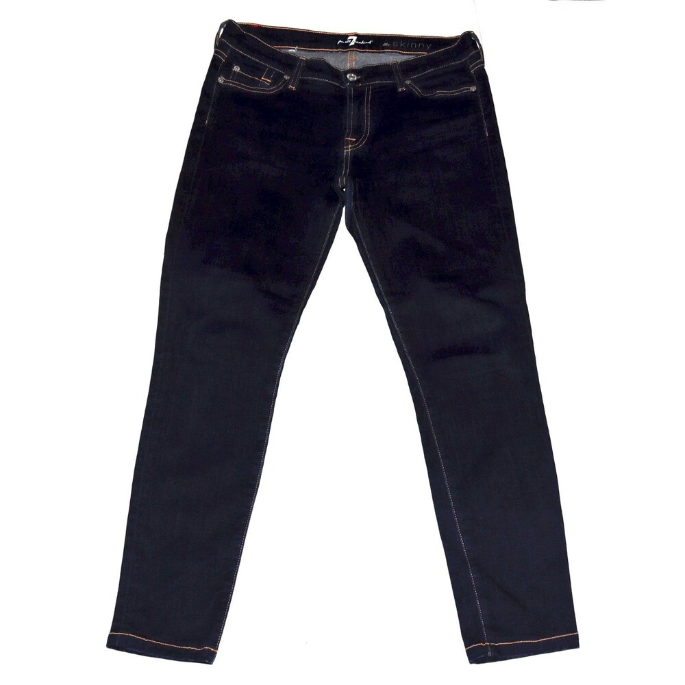 7 For All Mankind The Skinny Jeans Women's Size 30 Dark Wash Blue Denim